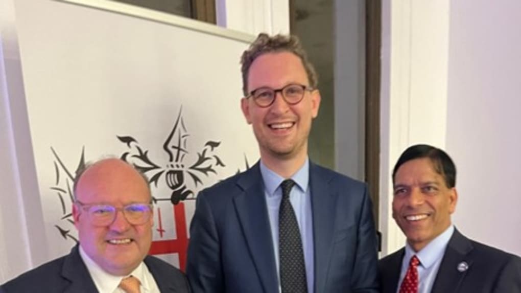 Chris Hayward, Darren Jones MP, Prem Goyal at Labour Conference.