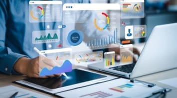 Person working with graphs