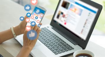 Young person using social media