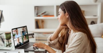Woman on a virtual meeting