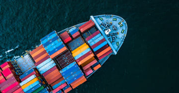 Ship with containers on it on sea