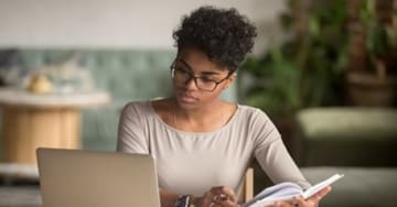 Person watching a webinar