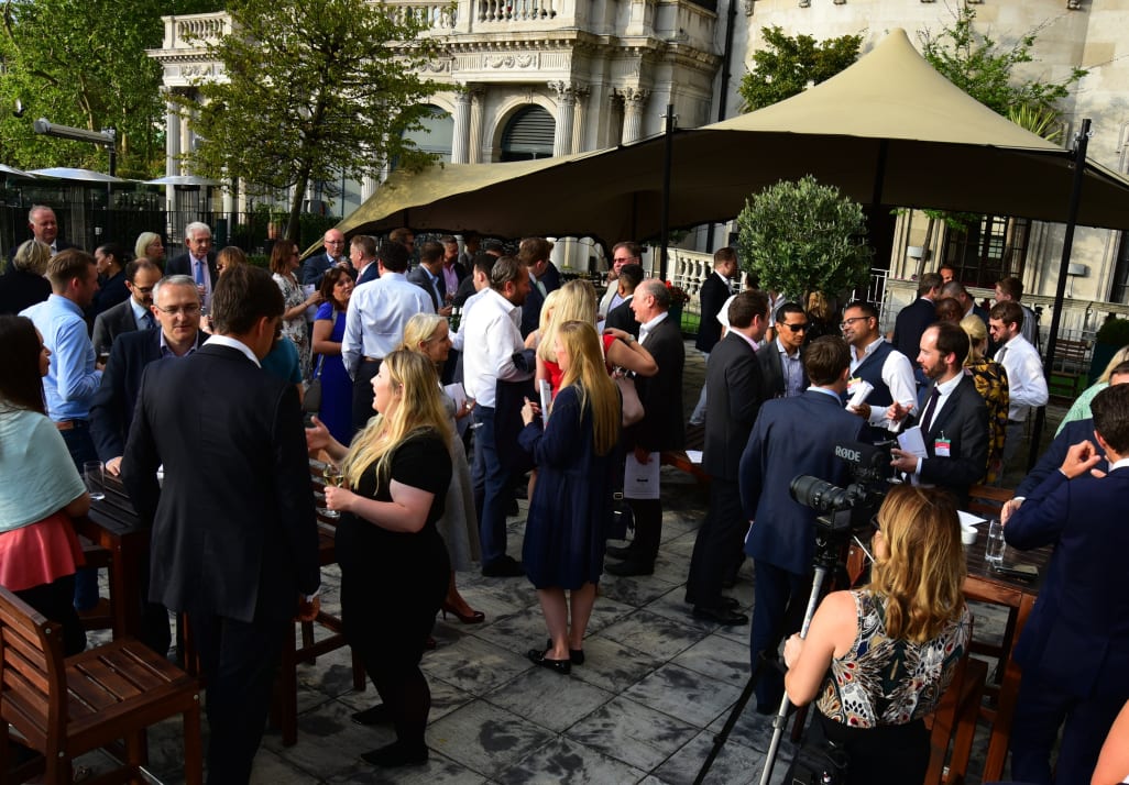 Group of people networking outside