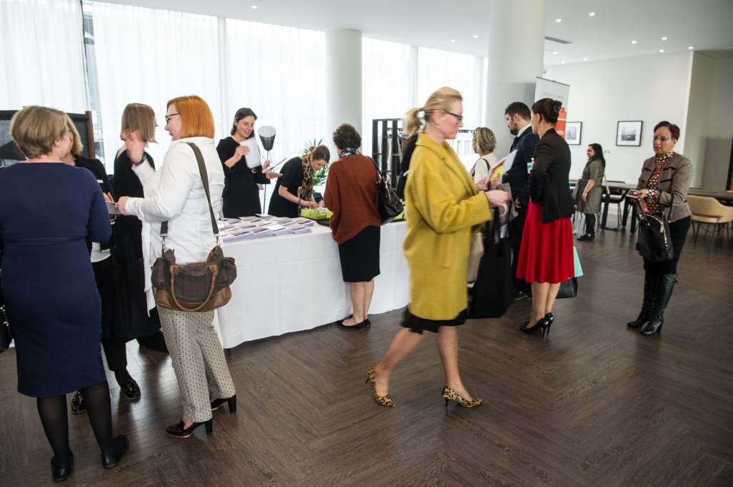 Attendees at the EA Club event