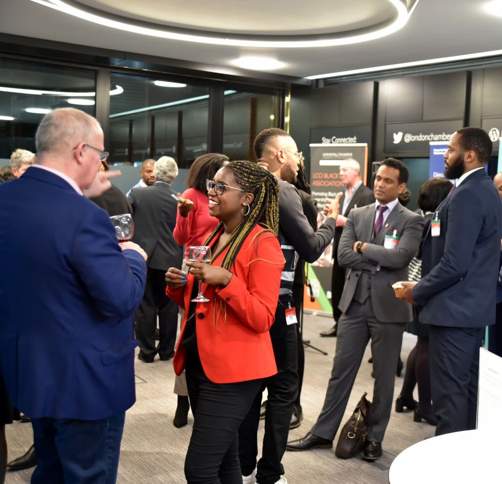 People networking at LCCI's Members' Lounge.