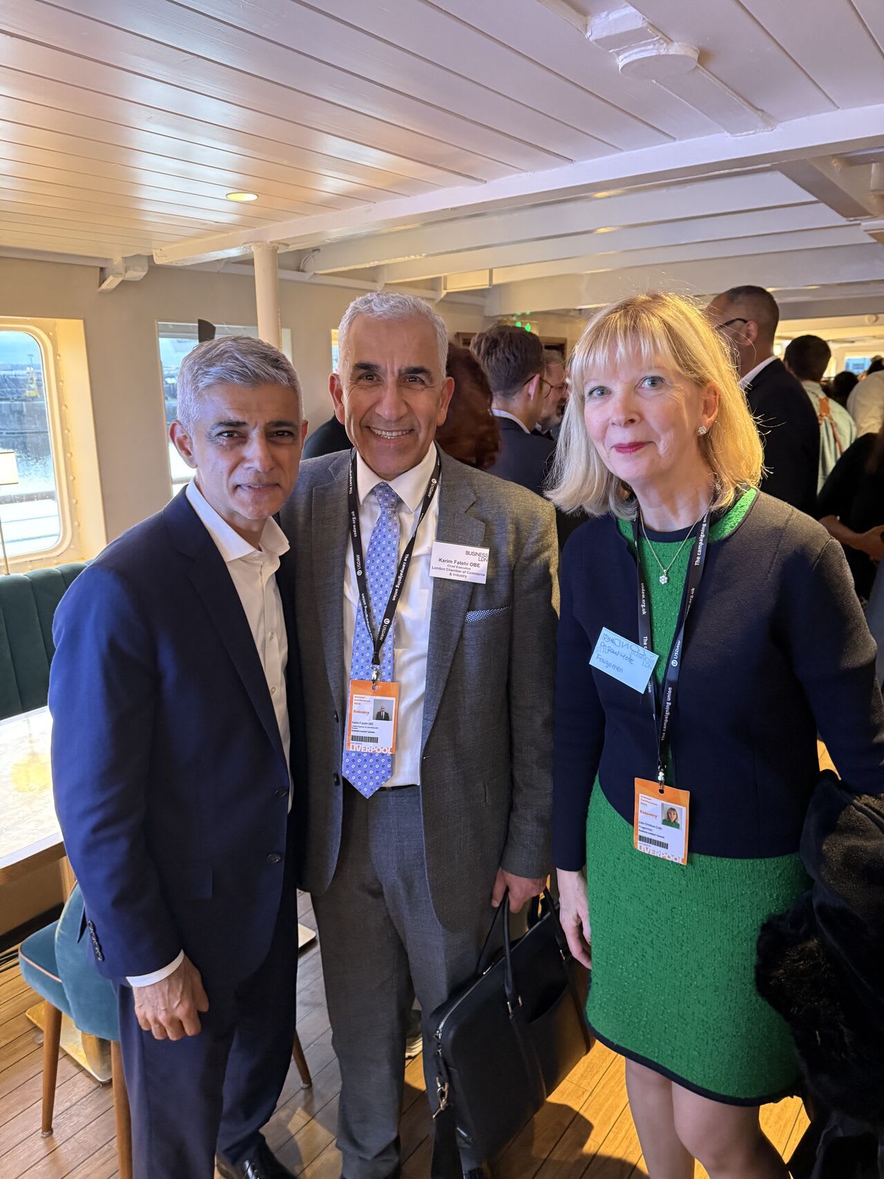 Sadiq Khan, Karim Fatehi OBE and Julia Onslow-Cole at Party Conferences