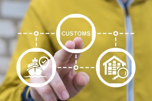 Person touching customs on a screen