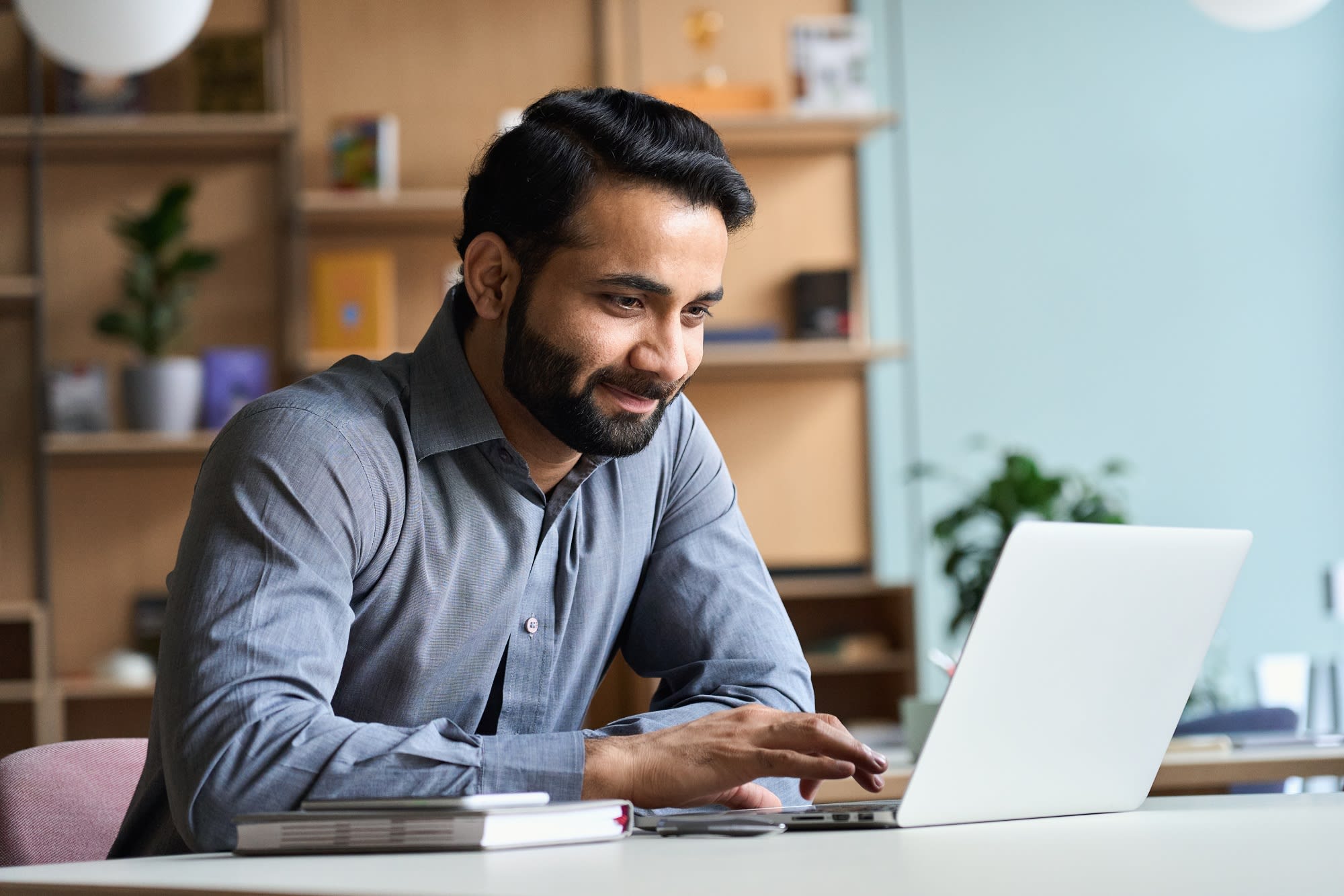 Man watching at his laptop
