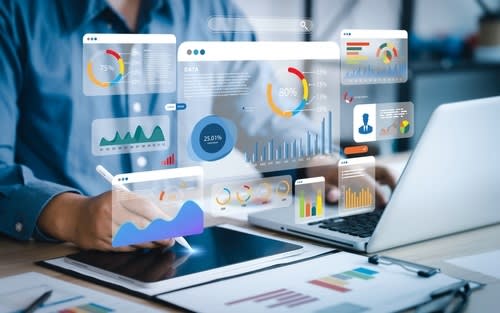Person working with graphs