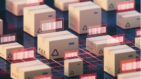 Cardboard boxes and barcodes