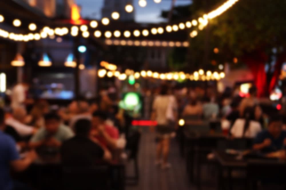 Photo of outside of a veuve with people