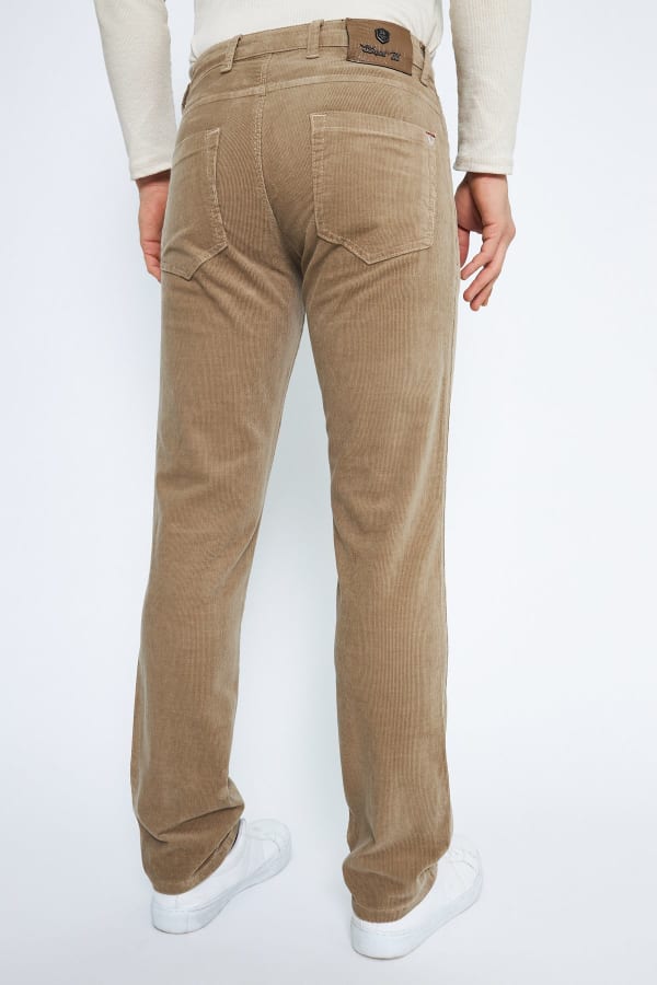 Kadife 5 Cep Regular Fit Açık Bej Erkek Pamuklu Pantolon — 6