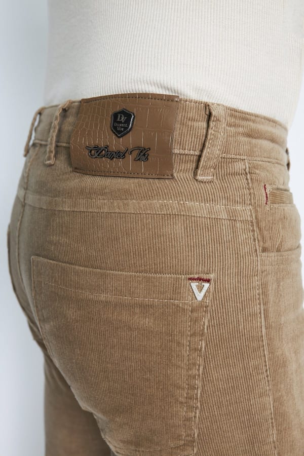 Kadife 5 Cep Regular Fit Açık Bej Erkek Pamuklu Pantolon — 8