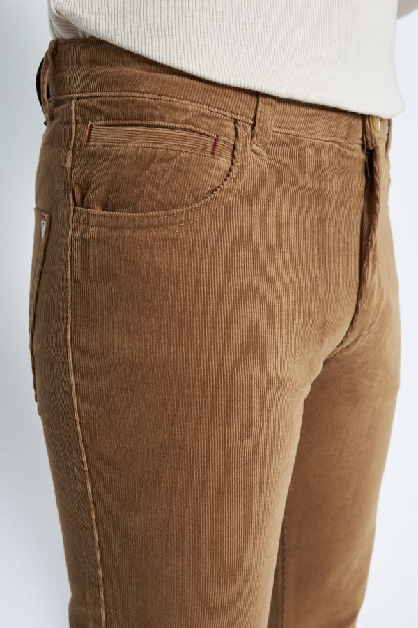 Kadife 5 Cep Regular Fit Camel Erkek Pantolon — 7
