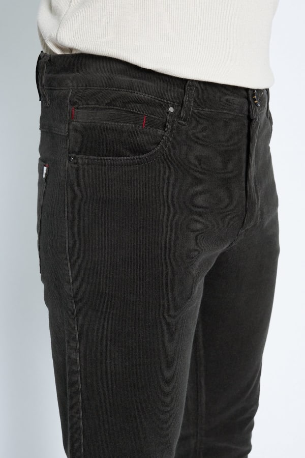 Kadife 5 Cep Regular Fit Gri Erkek Pamuklu Pantolon — 7