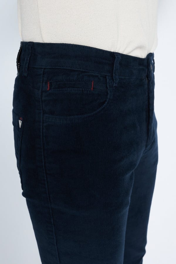Kadife 5 Cep Regular Fit İndigo Erkek Pamuklu Pantolon — 9