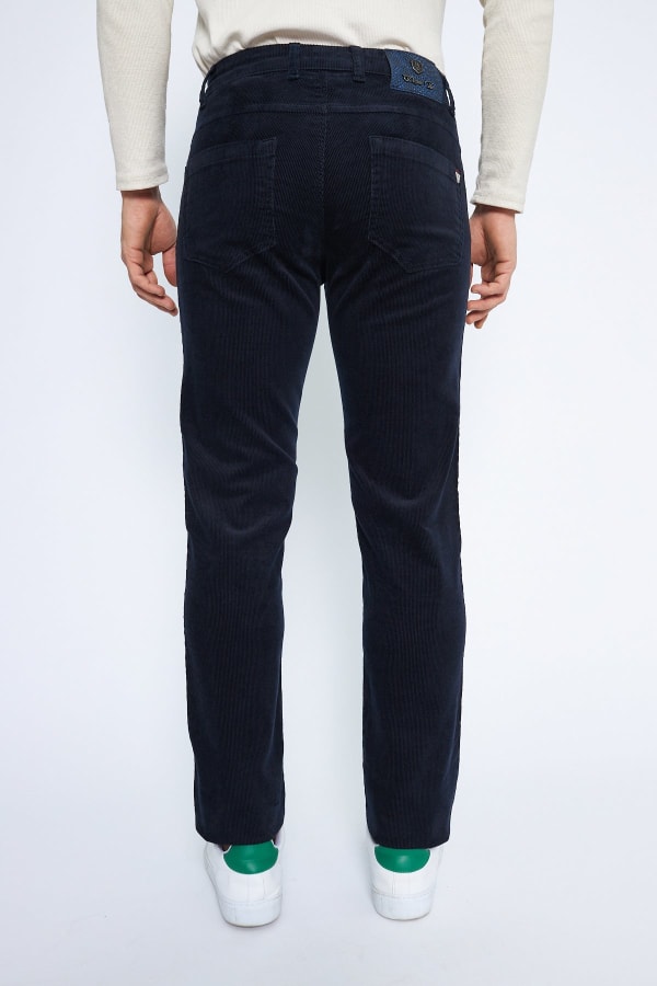 Kadife 5 Cep Regular Fit Lacivert Erkek Pamuklu Pantolon — 5