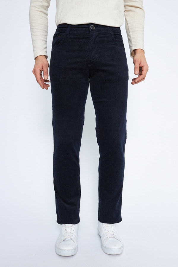 Kadife 5 Cep Regular Fit Lacivert Erkek Pamuklu Pantolon — 9