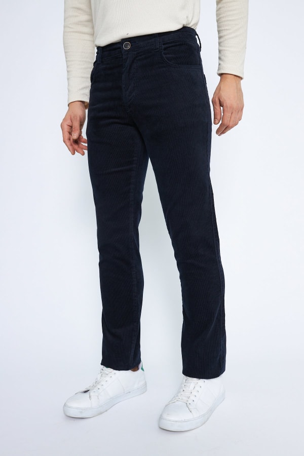 Kadife 5 Cep Regular Fit Lacivert Erkek Pamuklu Pantolon — 10