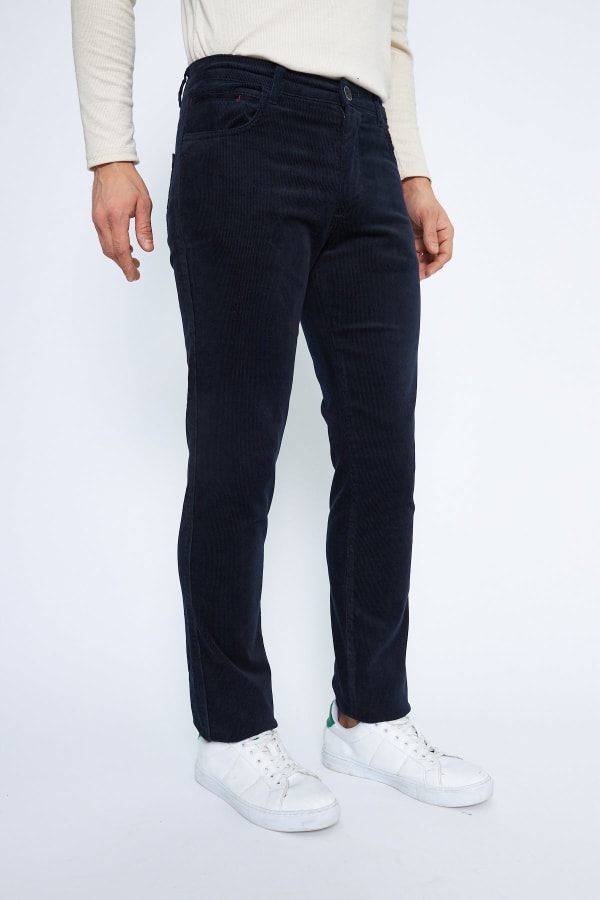 Kadife 5 Cep Regular Fit Lacivert Erkek Pamuklu Pantolon — 11