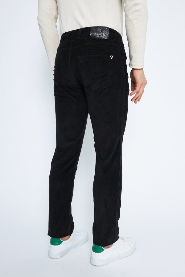 Kadife 5 Cep Regular Fit Siyah Erkek Pantolon — 5