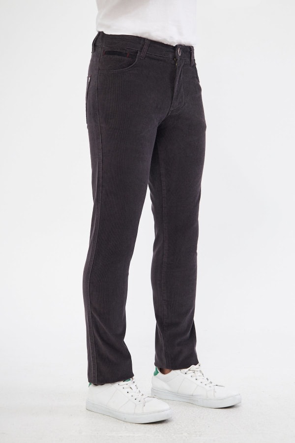 Kadife 5 Cep Regular Fit Antrasit Erkek Pantolon — 5