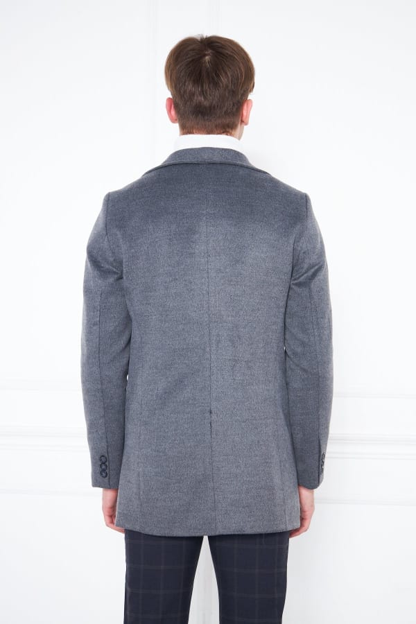 Erkek Füme Slim Fit Hakim Yaka Düğmeli Kaban — 8
