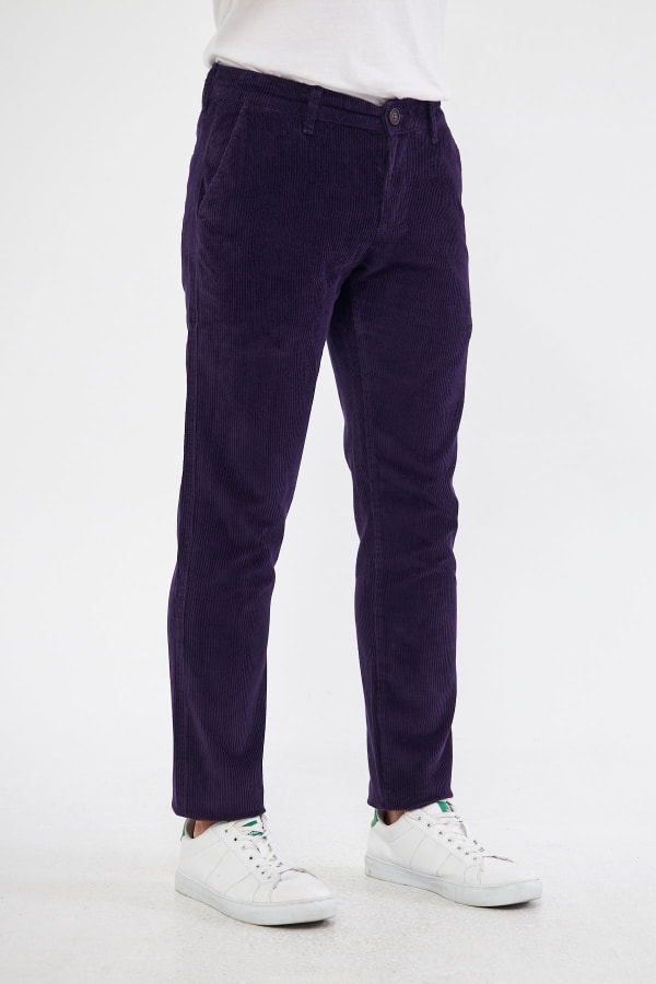 Kadife Yandan Cepli Mor Regular Fit Erkek Pantolon — 5