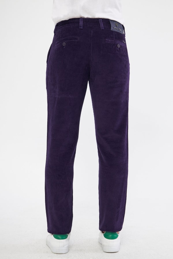 Kadife Yandan Cepli Mor Regular Fit Erkek Pantolon — 6