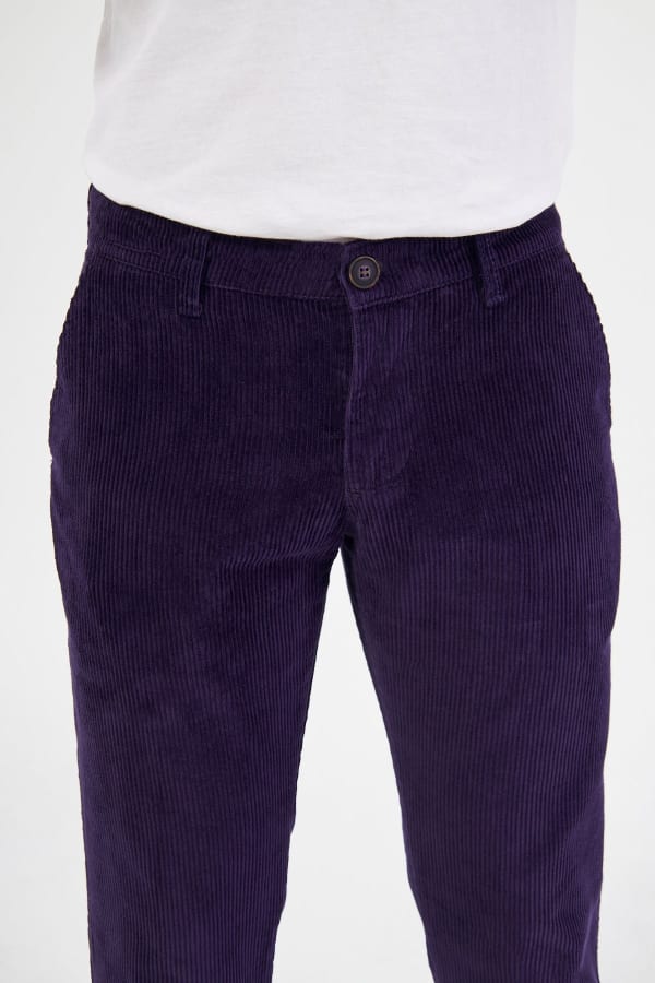 Kadife Yandan Cepli Mor Regular Fit Erkek Pantolon — 7