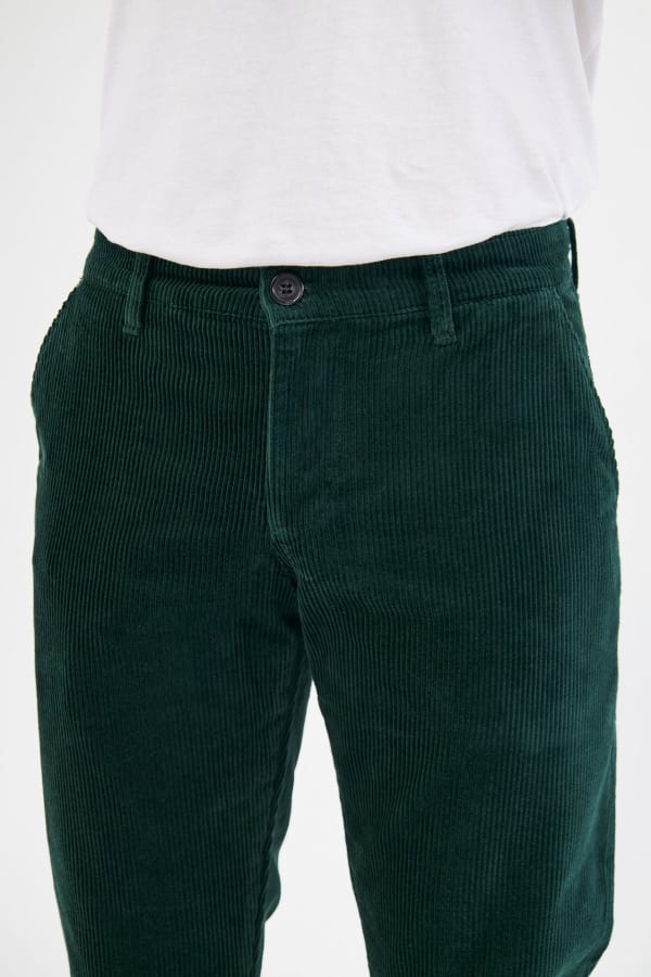 Kadife Yandan Cepli Yeşil Regular Fit Erkek Pantolon — 6