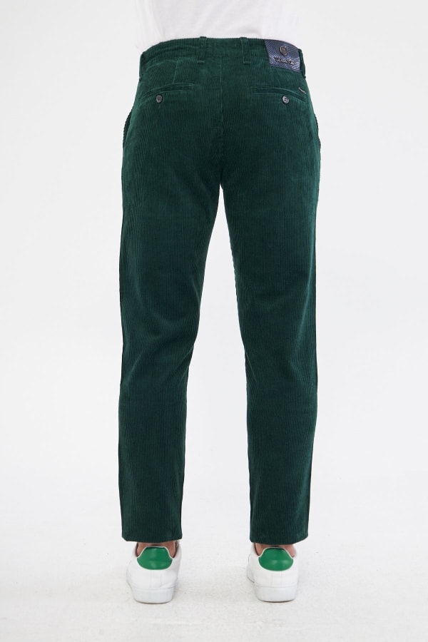Kadife Yandan Cepli Yeşil Regular Fit Erkek Pantolon — 8