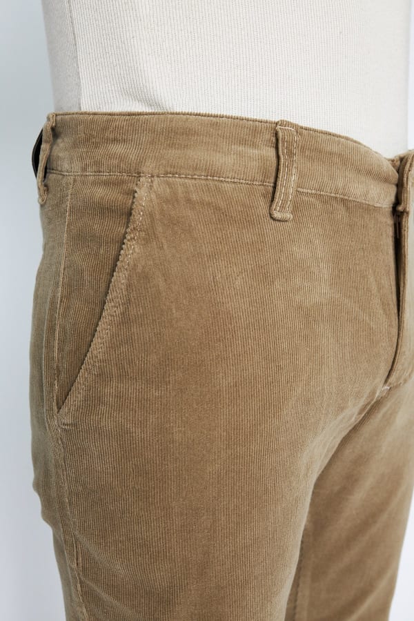 Kadife Yandan Cepli Bej Regular Fit Erkek Pamuklu Pantolon — 6