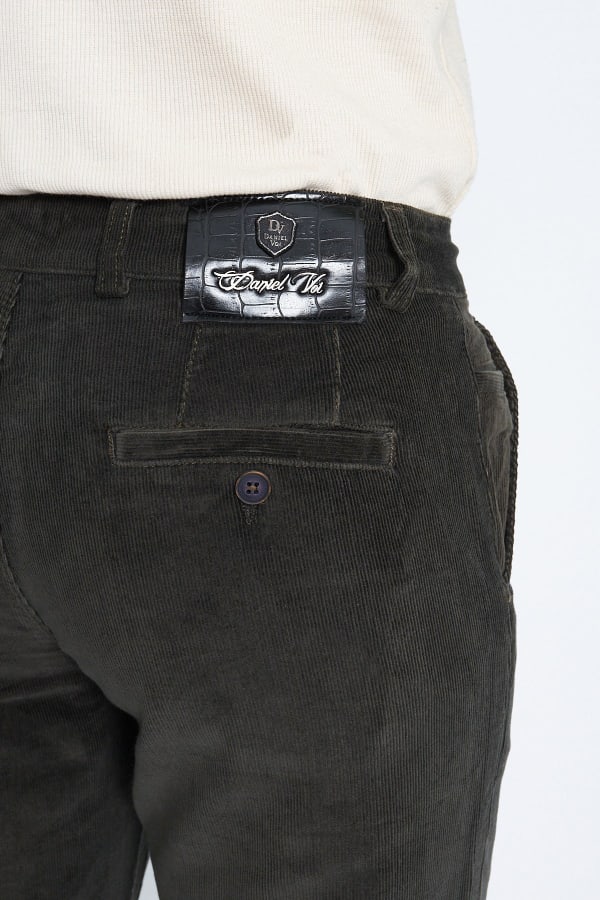 Kadife Yandan Cepli Haki Regular Fit Erkek Pamuklu Pantolon — 7