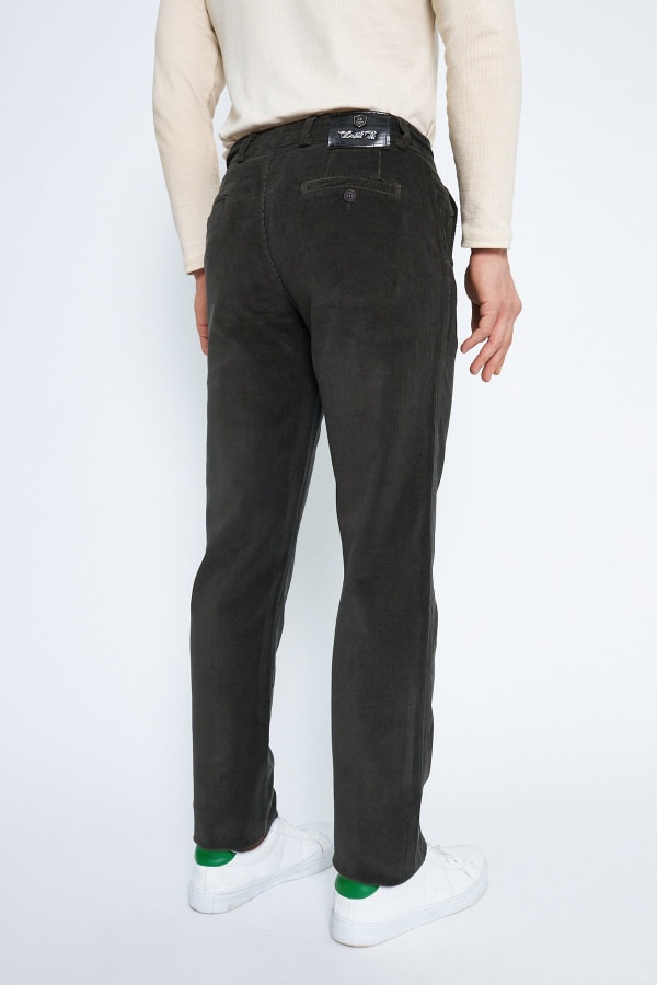 Kadife Yandan Cepli Haki Regular Fit Erkek Pamuklu Pantolon — 10