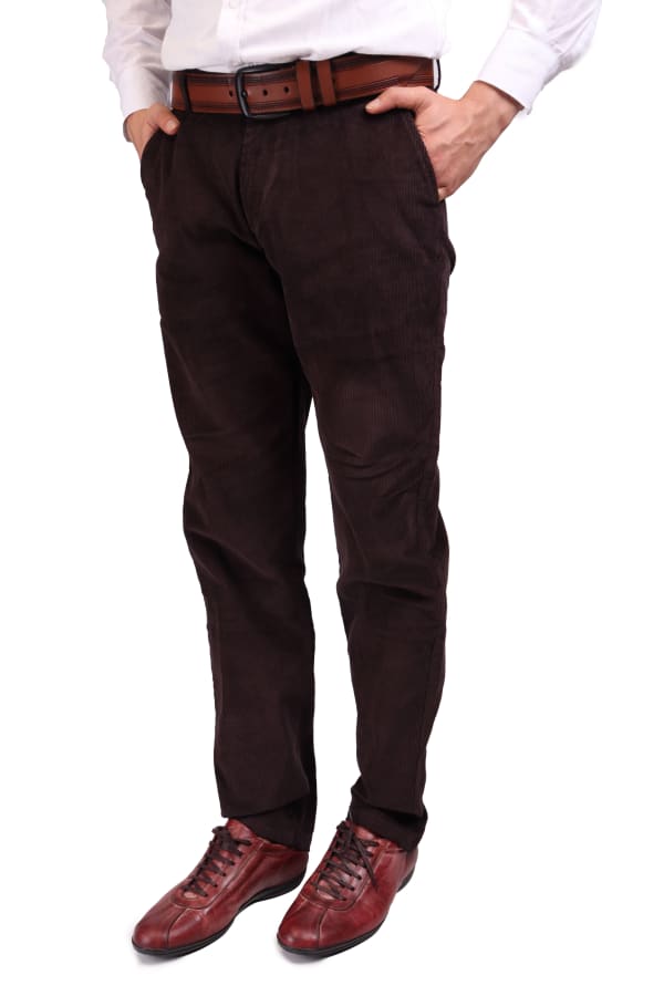 Kadife Yandan Cepli Kahverengi Regular Fit Erkek Pantolon — 1