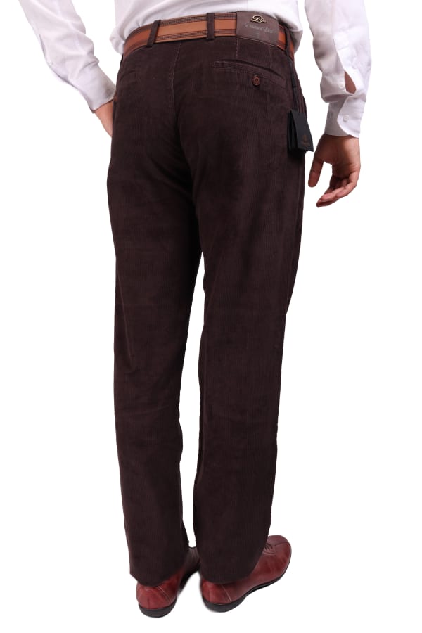 Kadife Yandan Cepli Kahverengi Regular Fit Erkek Pantolon — 3