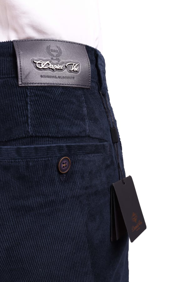 Kadife Yandan Cepli Lacivert Regular Fit Erkek Pamuklu Pantolon — 4