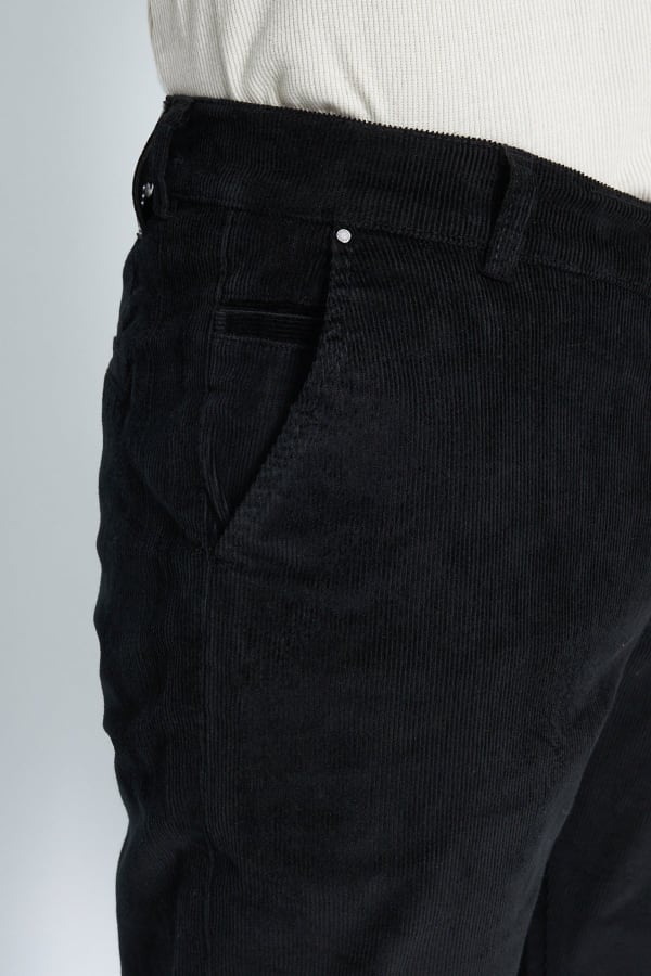 Kadife Yandan Cepli Siyah Regular Fit Erkek Pamuklu Pantolon — 7