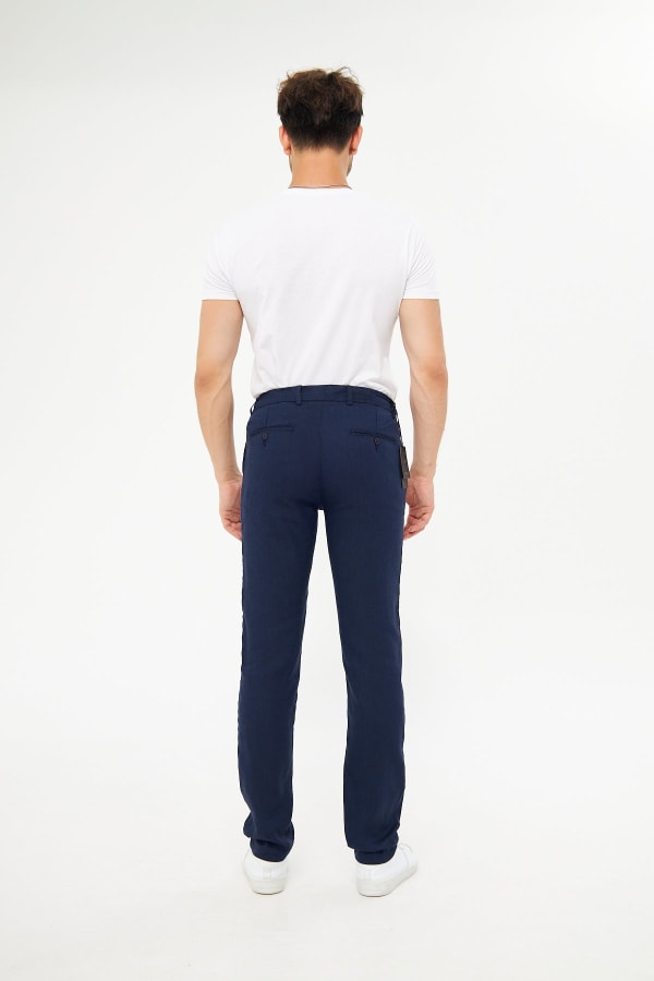 Yazlık Beli Lastikli Açık Lacivert Pantolon — 3