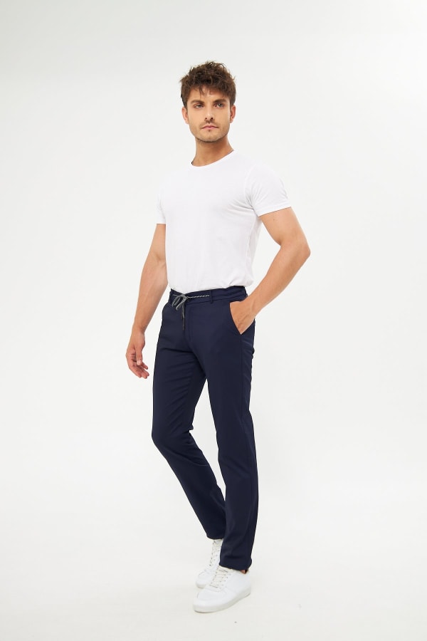 Yazlık Beli Lastikli Koyu Lacivert Pantolon — 6