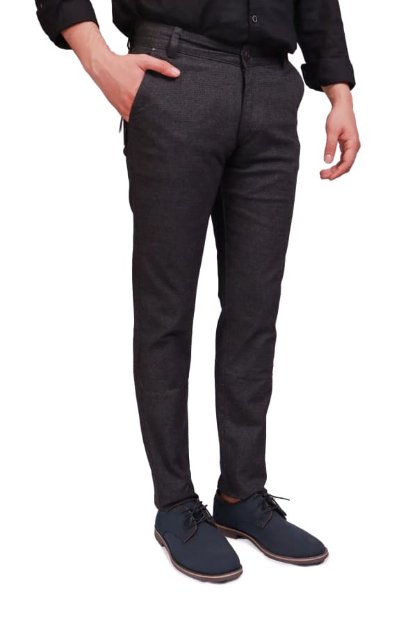 Erkek Siyah Slim Fit Pamuklu Pantolon — 1