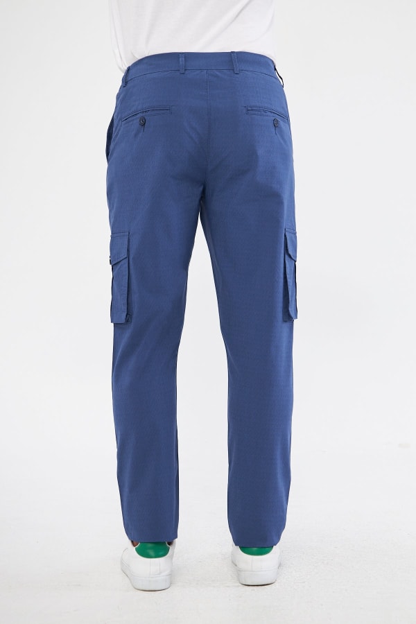 Erkek Kargo Cepli Açık Lacivert Slim Fit Günlük Rahat Pantolon — 9