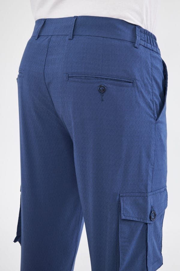 Erkek Kargo Cepli Açık Lacivert Slim Fit Günlük Rahat Pantolon — 10
