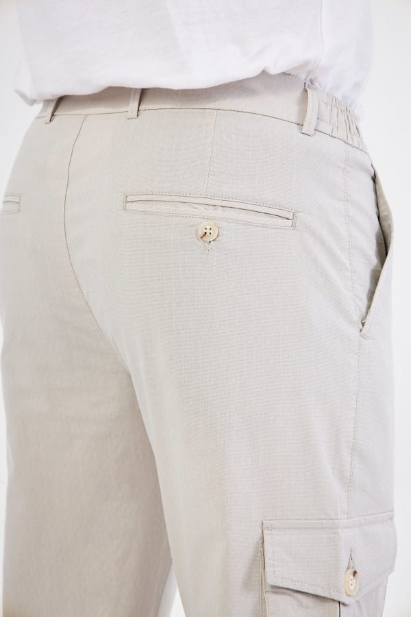Erkek Kargo Cepli Bej Slim Fit Günlük Rahat Pantolon — 8