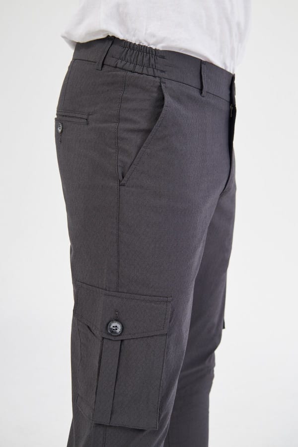 Erkek Kargo Cepli Siyah Slim Fit Günlük Rahat Pantolon — 8