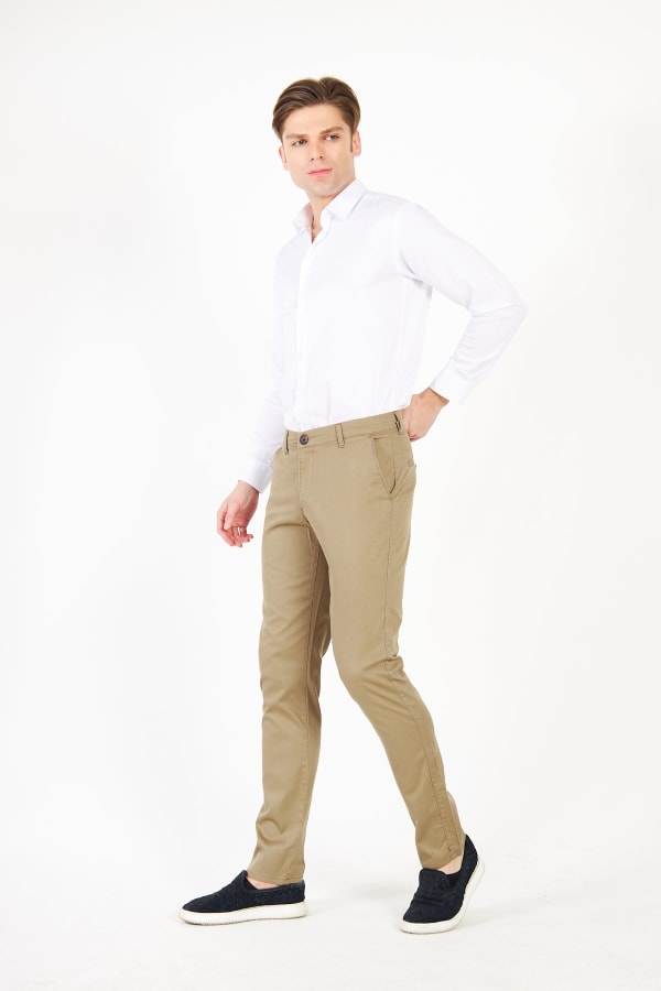 Chino Haki Slim Fit Pamuklu Pantolon — 3