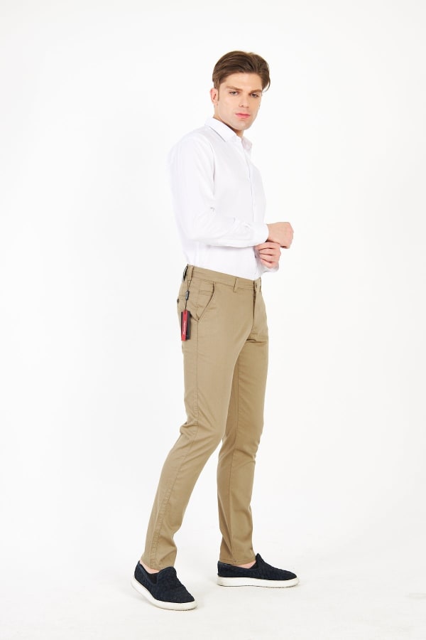 Chino Haki Slim Fit Pamuklu Pantolon — 4