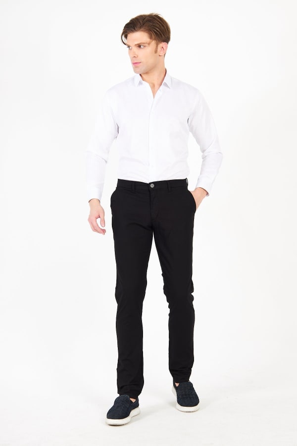 Chino Siyah Slim Fit Pamuklu Pantolon — 2