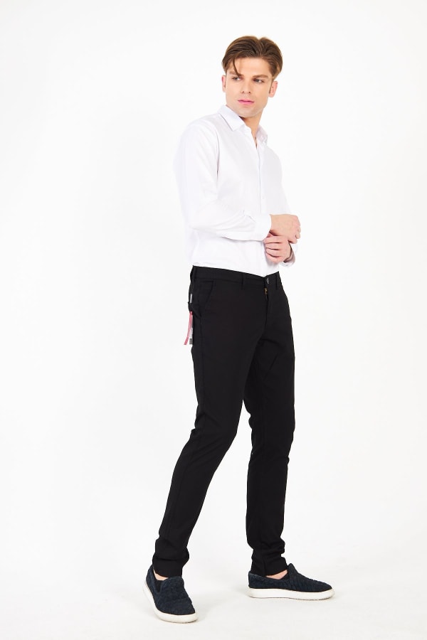 Chino Siyah Slim Fit Pamuklu Pantolon — 5